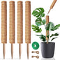 Moss Pole, 4Pack 21 Inch Plant Support Stakes for Indoor Plants, Monstera Plant Support Stakes, 69 Inch Tall Coir Plant Pole Sticks for Potted Plants, Pothos, Philodendron, Climbing Plants Accessories - size: 4pcs x 21 Inches
