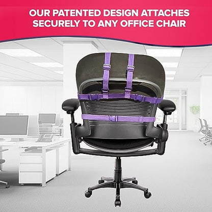 The Original Office Chair Blanket by SnuggleBack; Cozy Comfy Office Desk Chair Wrap Attaches for Hands-Free Warmth. Stay Warm In The Winter or Summer. (Black Pattern Fleece) - color: Black Pattern Fleece