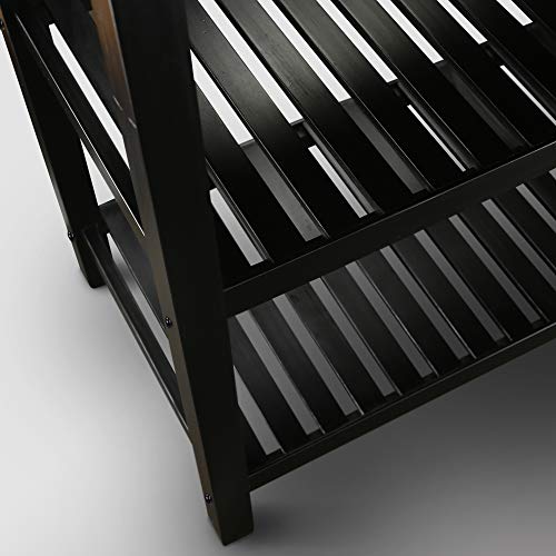 Kitchen Island with Solid Wood Top - color: Walnut Top, Black Base (New)