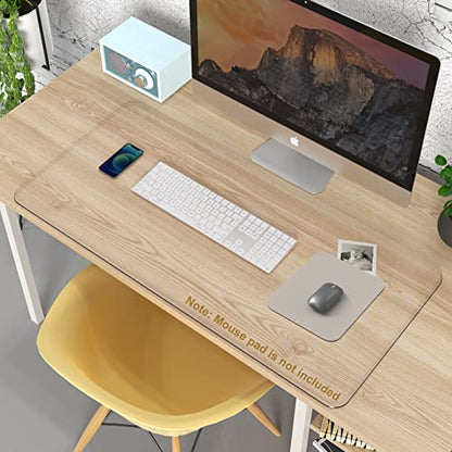 Clear Writing Desk Pad, 24’’x17” Heat Resistant Waterproof PVC Round Edge Durable Desk Protect Mat, Anti-Static Writing Mat Table Protector - size: 17" x 24"