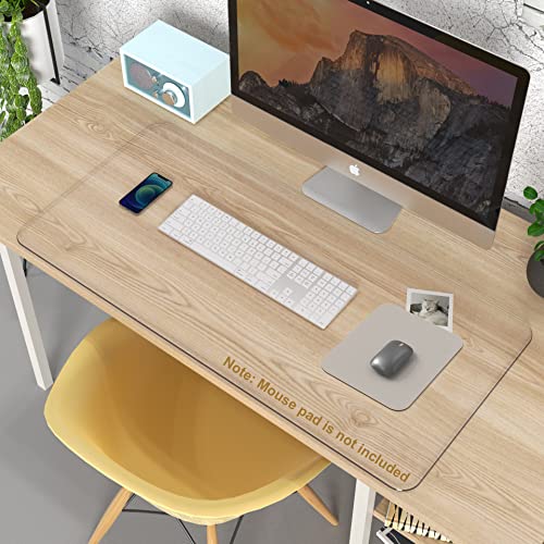 Clear Writing Desk Pad, 35.4’’x17” Heat Resistant Waterproof PVC Round Edge Durable Desk Protect Mat, Anti-Static Writing Mat Table Protector - size: 35.4’’x17”