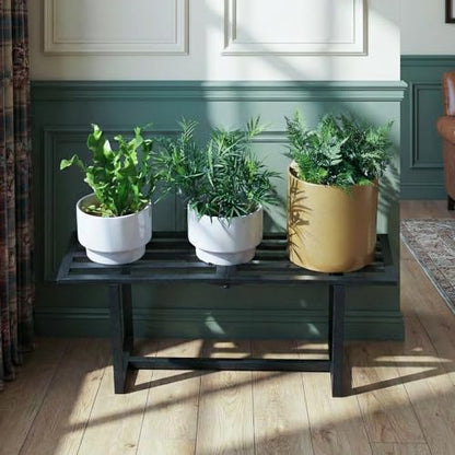2-Pack Elegant Mid-Century Modern Metal Tiered Plant Stand Robust 330 lbs Capacity Versatile Indoor Outdoor Display for Living Room, Patio & Balcony Black - color: 1 Tier Black