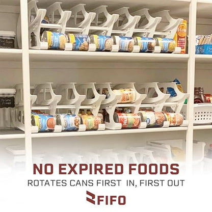 FIFO Can Tracker 2-Pack - 2-Tier Rotating Food Can Organizer for Pantry, Expandable Soda Can Storage for Kitchen, Holds 30 Cans of Food or Soda - size: 2 Pack, style: 30 can