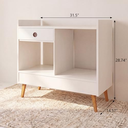 Boahaus Coventry Coffee Bar Cabinet with Drawer and Open Shelves – Space-Friendly Coffee Station Table
