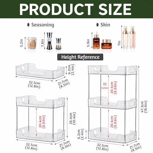 2 Tier Bathroom Counter Organizer, Bathroom Counter Shelf, Vanity Organizer Countertop, Skin Care Organizer, Makeup Perfume Organizer for Bathroom Tray, Cosmetic, Dresser, Kitchen - size: 2 pack