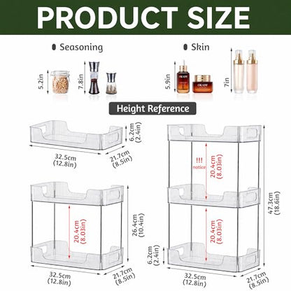2 Tier Bathroom Counter Organizer, Bathroom Counter Shelf, Vanity Organizer Countertop, Skin Care Organizer, Makeup Perfume Organizer for Bathroom Tray, Cosmetic, Dresser, Kitchen - size: 2 pack