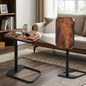 Japard Flexible Living Side Table 11.8" x 16", Rustic Brown Wood Couch for Laptop, Snacks, Work & Small Spaces, 9 Adjustable Height 18.5" - 30"