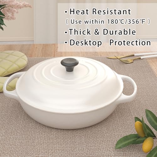 Set of 4,Soft Caddice Faux Linen 2 Side Place Mats Heat Resistant Dining Table Place Mats Kitchen Table Mats 12 x 18 Natural Linen - color: Natural Linen, size: Rectangular Placemats 12" x 18"