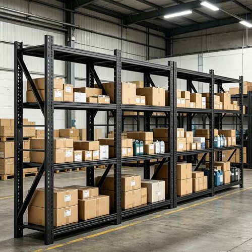 Garage Storage Shelves,73" H*48" W*22.4" D Heavy Duty 4-Tier Metal Shelving Unit with Adjustable Shelves Industrial Garage Shelving for Garage Organization & Warehouse Storage - size: 73"H*48"W*22.4"D