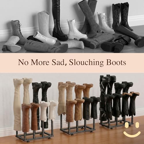 Adjustable Height Boot Rack, Metal Free Standing Shoe Storage Shelf | Cowboy Boots Organizer, Narrow Space-Saving Tall Boot Holder, for Closet Entryway Garage Bedroom, Outdoor, Apartment,12 Pairs - size: Adjustable Height (12 Pairs)