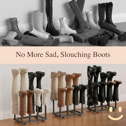 Adjustable Height Boot Rack, Metal Free Standing Shoe Storage Shelf | Cowboy Boots Organizer, Narrow Space-Saving Tall Boot Holder, for Closet Entryway Garage Bedroom, Outdoor, Apartment,12 Pairs - size: Adjustable Height (12 Pairs)