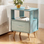 Huhote Kids Nightstand, 2-Tier Night Stand with Charging Station and Drawer, Modern Side Table for Bedroom, Study Room, Small Spaces, Blue - color: Blue, size: 2-Tier with Charging