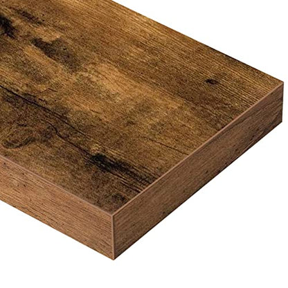 QEEIG Floating Shelf for Wall Bathroom Shelves Bedroom Kitchen Living Room Farmhouse Small Book Shelf 16 inch Set of 1, Brown (015-BN1) - color: A. Brown, size: 15.7" x 6.7"