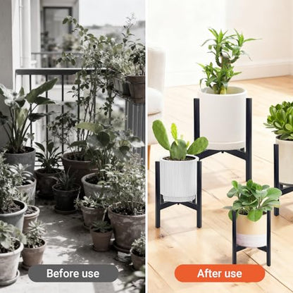 4 Pack Metal Plant Stands, Indoor & Outdoor Plant Flower Supports | Sturdy & Stable with No Wobble, Perfect for Porch, Patio, Indoor Room and Garden for Plant Enthusiasts