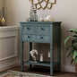 P PURLOVE Narrow Console Table, Farmhouse Entryway Table Slim Sofa Table with Three Storage Drawers and Bottom Shelf, Wood Entry Table for Living Room,Easy Assembly,Navy - color: Light Navy