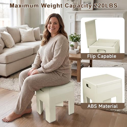 Modern Nightstand - Multifunctional Plastic Bedside Table with Storage Space, Side Table Easy Assembly for Bedroom, Dorm and Small Areas (14.2" D x 11.8" W x 15.78" H, Beige White) - color: Beige White
