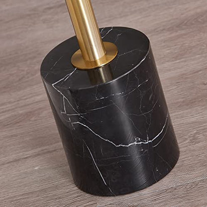 Small Clear Acrylic End Table, Marble Base Gold Leg Modern Nightstand | Acrylic Side Table with Marble Base & Gold Support Post, Accent Furniture for Drinks Snacks, Bedroom Living Room Office - color: Black
