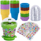 25 Packs Cupcake Plant Nursery Pots with Humidity Dome, Small Plastic Flower Plant Pots with 20 Sheet Stickers, Seeds Starter Pot Flower Planting Container for Seedlings Succulent Display (Mix Colors) - color: 25 Packs With 20 Sheet Stickers