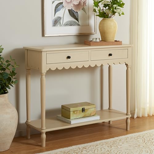 SAFAVIEH Home Collection Haven Natural Brown 2-Drawer Small Console Table for Entryway, Living Room, Foyer - color: Natural
