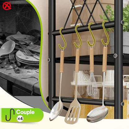 DurayLoly Wire Shelving with Hooks,Metal Shelving Units Shelf Organizer,Wobble-Free Garage Shelving with Adjustable Leveling Feet for Kitchen Pantry Laundry Bathroom Closet Dorm - size: 30" W x 12" D x 60" H (4T)