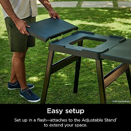 Ninja XSKUSSDTBL Woodfire Attachable Side Table, Compatible with Ninja Woodfire Universal Stand, Side Utensil Holder, Left or Right Compatible, Weather-Resistant, Black