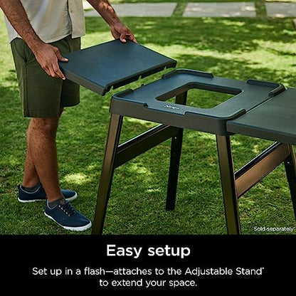 Ninja XSKUSSDTBL Woodfire Attachable Side Table, Compatible with Ninja Woodfire Universal Stand, Side Utensil Holder, Left or Right Compatible, Weather-Resistant, Black
