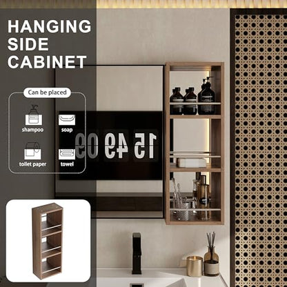 10" Wall Mounted Bathroom Cabinet – Small Bathroom Mirror Cabinet with Storage, Open Shelf Design Without Door, Plywood Construction, Space-Saving Wall Cabinet for Toiletries & Cosmetics - size: 10"-G