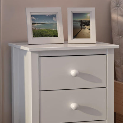 From the Tree Furniture Solid Wood Extra Tall Nightstand for Bedroom with 3 Deep Storage Drawers (White) (BS301) - color: White
