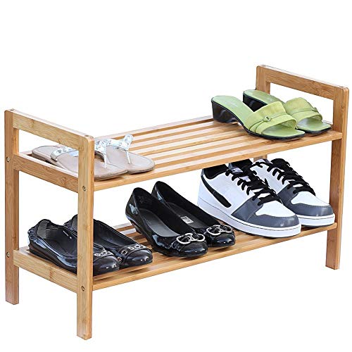 Oceanstar 2-Tier Bamboo Shoe Rack, Natural