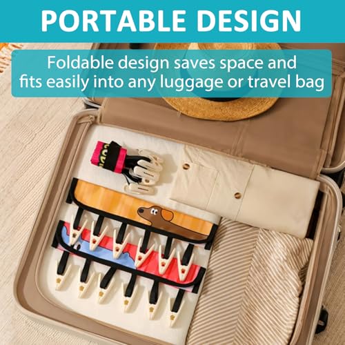 TamBee Travel Hanger Clips, Cruise Ship Essentials Portable Folding Clothes Hanger Clips Towel Drying Rack Sock Dock Swimsuit Drying Rack Hanger with 6 Clips Pack of 3 (Animals) - color: Animals