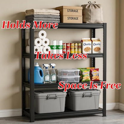 4 Tier Kitchen Storage Shelf, Kitchen Organizers Space Saving All Steel Freestanding Rack, Heavy Duty Metal Shelving Unit, Adjustable Open Shelf for Pantry Organizers and Storage. 54"H×23.6"W×13.8"D - size: 4 Tier 54"H×23.6"W×13.8"D