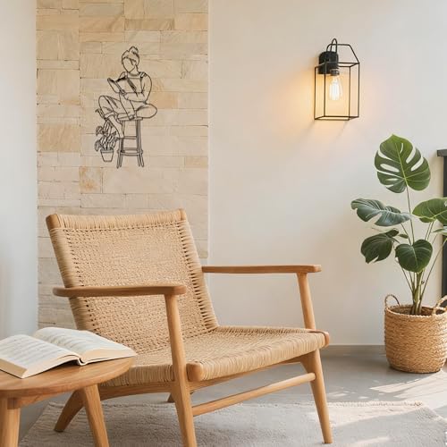 Reader Metal Wall Sculpture for Bookshelf and Library Decor for Girl | Laser Cut Iron Wall Accent for Reading Nooks and Teen Rooms Simple Screw Mount