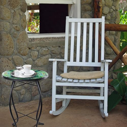 VCUTEKA Outdoor Side Table Mosaic End Patio Side Table Small End Tables Glass Top Round Balcony Coffee Tables Porch Indoor Glass Top Bee 14'' - color: Bee
