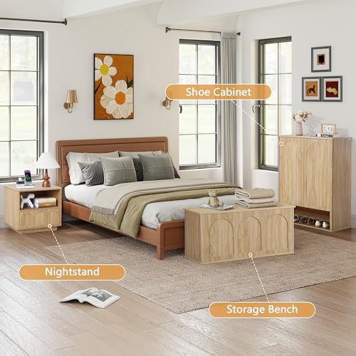 Small Nightstand Set of 2 with Charging Station, Accent Bedside Nightstand with Drawer, Mid Century Modern Bedroom Side Bed Table with Storage for Dorm, Living Room, Couch, Office - Natural - color: Natural