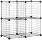 Amazon Basics 4 Cube Wire Grid Storage Organizer, Closet Organizer and Shelves, Stackable, Space-Saving, Easy to Assemble, 14"x14"x14", Black - color: Black