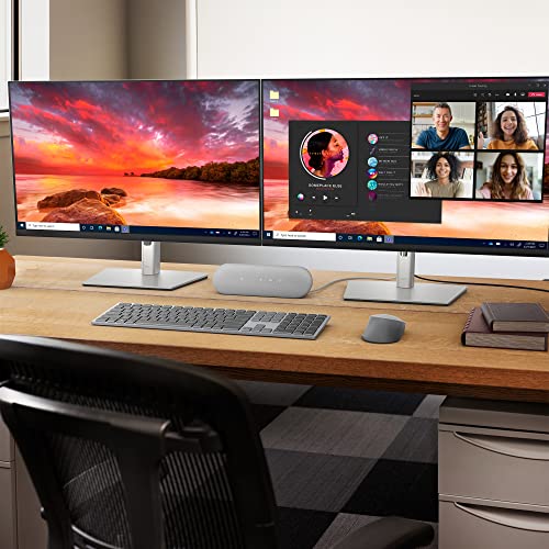 Dell SP3022 USB Computer Speaker for PC, Laptop, Monitor, Business Conference-Mini Soundbar Speakerphone, AI Noise Echo Cancellation, Full Duplex Audio, 2 x 1.8W, MS-Teams Certified - Platinum Silver - style: SP3022