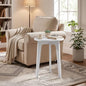 VASAGLE MAEZO Collection - Small Side Table, Round End Table, Nightstand with Tapered Legs, Curved Transitions, for Small Spaces, Living Room, Bedroom, Cloud White ULET237WB01S - color: Cloud White
