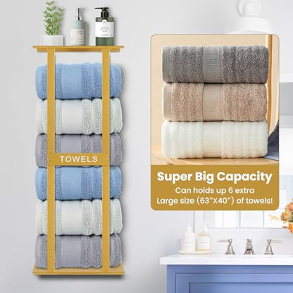 Bathroom Towel Storage Rack, Wall Mounted Bathroom Towel Rack, 30 inch Heavy Duty 6 Large Towels, Wall Mounted Towel Rack for Rolled Towels, Gold - color: Gold