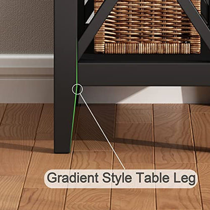ChooChoo End Table, Flip Top Narrow End Table with Drawer | Narrow Side Table with Flip Top, Accent Small Side Table Nightstand for Living Room, Bedroom, and Small Spaces, Black - color: Black, size: 1 Pack, style: Without Power