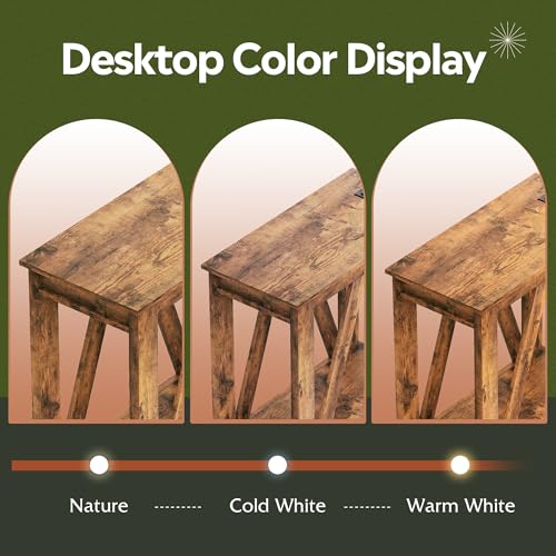 WLIVE Farmhouse End Table, Narrow Side Table with Charging Station, Slim End Table, Side Table for Bedroom, Living Room, Small Spaces, 2 USB and 2 Power Outlets, Rustic Brown - color: Rustic Brown