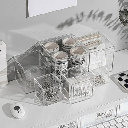 KissYou Acrylic Box Clear Box with Lid for Display, Plastic Square Cube 2 Pack Storage Contanier Party Decorative Boxes - size: 3.15 x 3.15 x 3.15 Inch