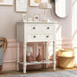 24'' Entryway Table, Small Console Table with Storage Drawers and Shelf, Hallway Table for Entryway Hallway Foyer, Farmhouse Solid Wood Frame (White) - color: White