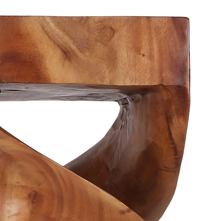 Rutledge & King Kinsale Wood End Table - Unique Wooden Side Table - Mid Century Side Table - Saur Wood - Small Accent Table - Mid Century Modern Decor - color: Natural, style: Kinsale