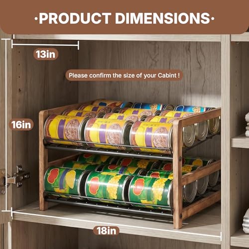 DGWJSU Can Organizer for Pantry 2-Tier, Can Storage Organizer Pantry, Soda Can Organizer, Holds up to 24 Cans Holders for Pantry, Cabinet, Countertop, Carbonized Brown - size: 2 Tiers
