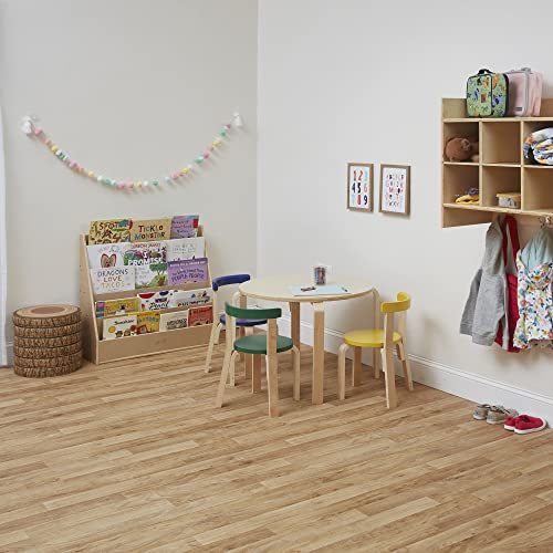 ECR4Kids Streamline Double-Sided Book Display, Classroom Bookshelf, Natural | Independent book browsing, 5 deep shelves, 4 rear shelves for extra storage, durable birch, GREENGUARD Gold Certified - color: Natural
