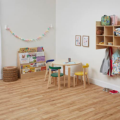 ECR4Kids Streamline Double-Sided Book Display, Classroom Bookshelf, Natural | Independent book browsing, 5 deep shelves, 4 rear shelves for extra storage, durable birch, GREENGUARD Gold Certified - color: Natural