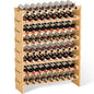 Domax Wine Rack Freestanding Floor - Bamboo Wooden Stackable 8 Tiers 72 Wine Bottle Holder Storage Racks for Kitchen, Bar, Pantry and Cellar (Yellow) - color: Yellow