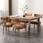 RIVOVA Mid Century Modern Dining Chairs Set of 4, Farmhouse Dining Chairs with Nailhead Trim, Faux Leather Upholstered Dining Room Chairs Kitchen Chairs with Wood Legs, Brown - color: Brown Nailhead
