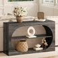 Console Table, 55-Inch Entryway Tables 3-Tier Wood Narrow Sofa Tables for Living Room Foyer Table for Entryway, Hallway, Entrance - color: Grey