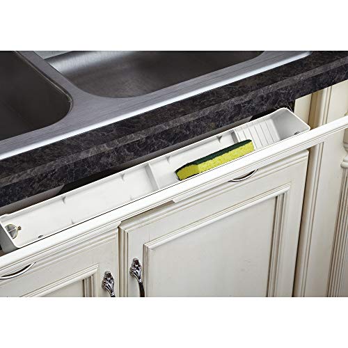 Rev-A-Shelf 30" Plastic Tip-Out Tray Organizer for Sink Base Cabinets, Home Kitchen and Bathroom Organization, Min Opening Width of 32.75", White, LD-6591-30-11-1 - size: 30 inches